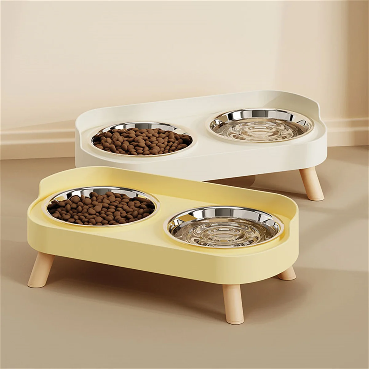 Colorful Double Pet Bowl – Food & Water Stainless Steel Feeder