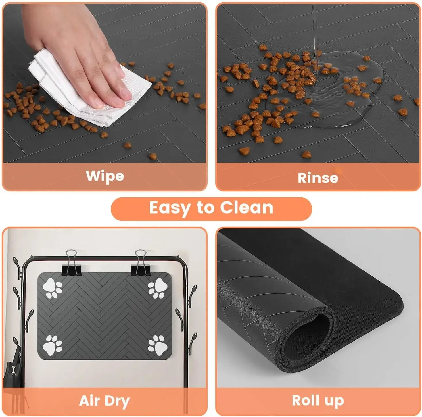 Absorbent Pet Feeding Mat for pet Bowls - Image 2